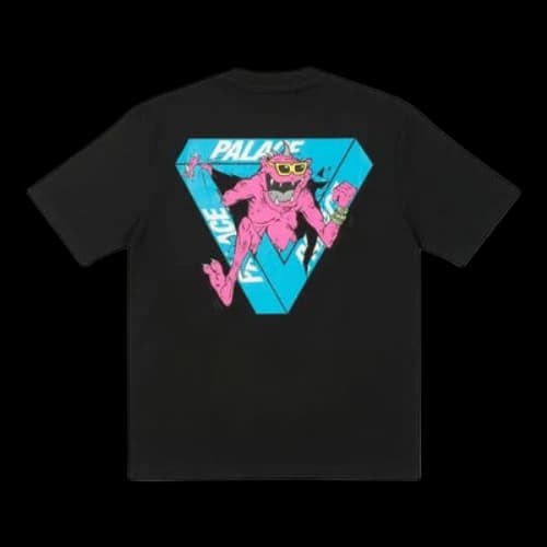 PALACE x M-Zone Crossover Small Tri-Ferg Pattern Cartoon Short Sleeve Unisex Black