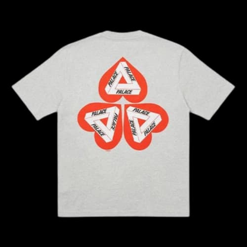 PALACE Heart Shape Tri-FERg Pattern Short Sleeve Unisex Gray