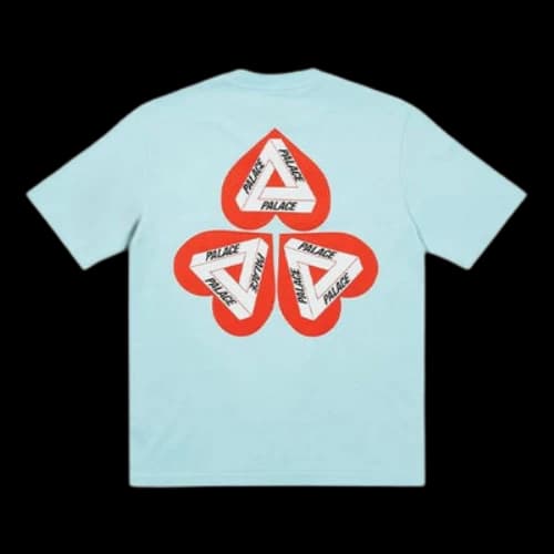 PALACE Heart Shape Tri-FERg Pattern Short Sleeve Unisex Light Blue