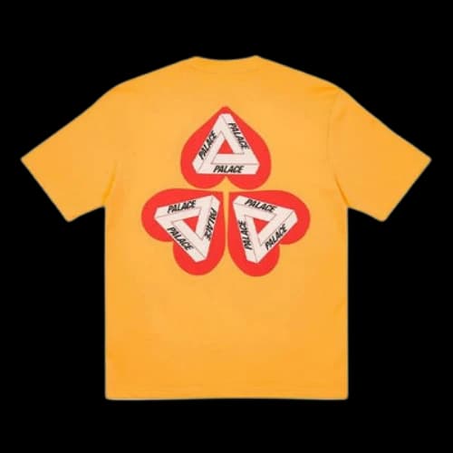 PALACE Heart Shape Tri-FERg Pattern Short Sleeve Unisex Yellow