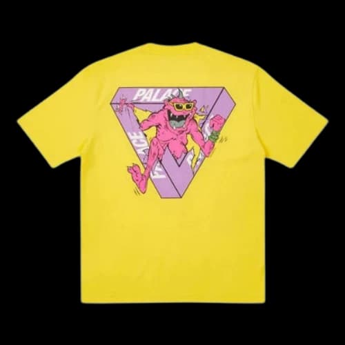 PALACE x M-Zone Crossover Small Tri-Ferg Pattern Cartoon Short Sleeve Unisex Yellow