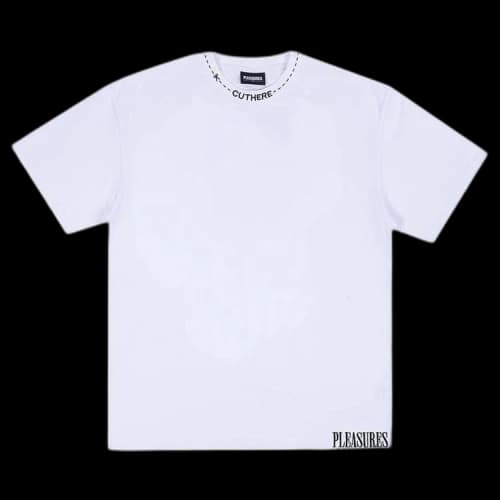 Pleasures Cut Here Heavyweight Short-Sleeve T-Shirt 'White'
