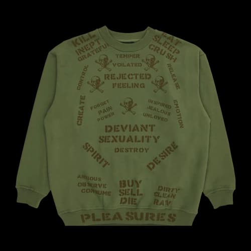 Pleasures Crush Crewneck Sweatshirt 'Army Green'