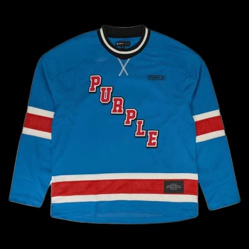 PURPLE BRAND Team Mesh Long-Sleeve Top 'Blue'