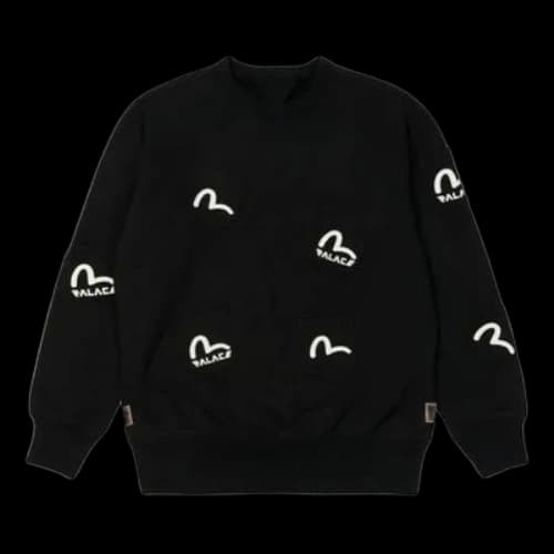 Palace X Evisu FW21 Multi Pocket Crew Sweatshirt 'Black'