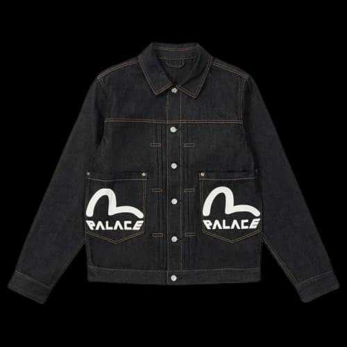 Palace x Evisu Classic Seagull Denim Jacket 'Raw Indigo'