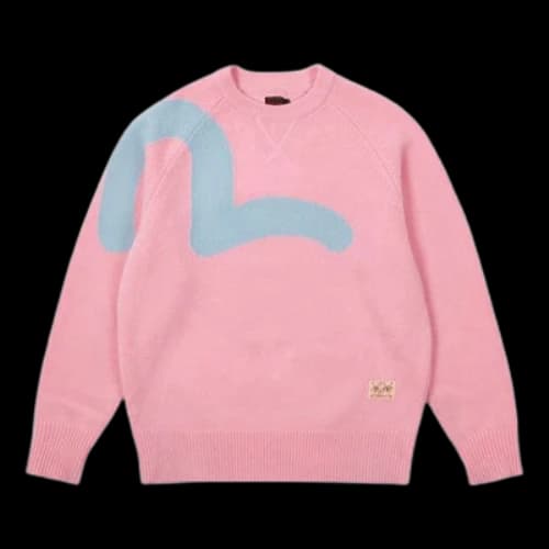 Palace X Evisu Seagull Knit Pink Nectar Logo Sweater 'Pink'