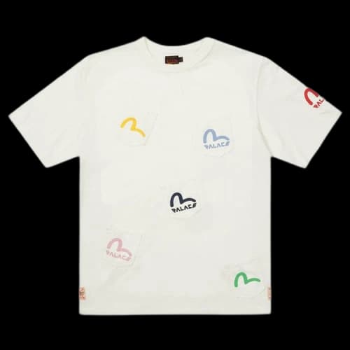 Palace x Evisu Multi Pocket T-Shirt 'Egret'