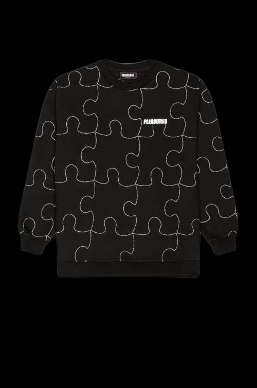 Pleasures Pieces Reflective Crewneck Sweater Black