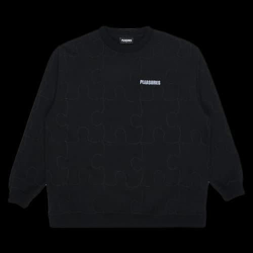 Pleasures Pieces Reflective Crewneck 'Black'