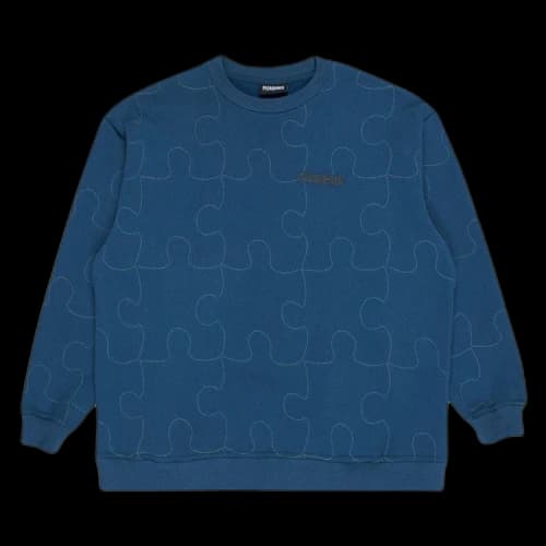 Pleasures Pieces Reflective Crewneck 'Blue'