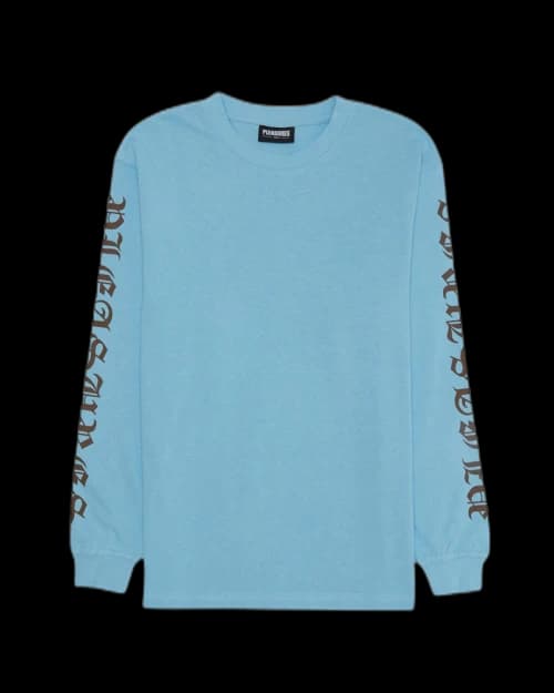Pleasures Old E Heavyweight Long Sleeve Shirt Blue