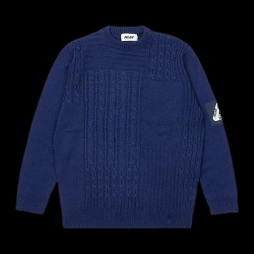 Palace Cable Patchwork Knit 'Navy'