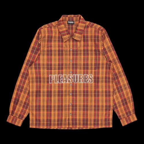 Pleasures Shade Plaid Work Shirt 'Orange'
