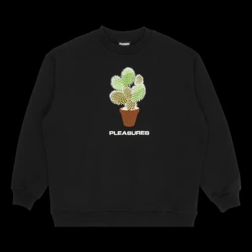 Pleasures Spike Embroidered Crewneck 'Black'