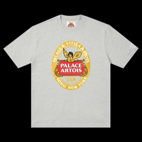Palace x Stella Artois Coaster T-Shirt 'Grey Marl'