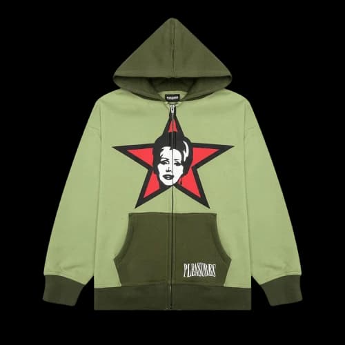 Pleasures Party Animal Zip Hoodie 'Green'