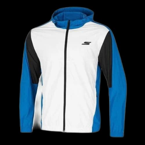 Skechers Casual Woven Jacket 'White Blue'