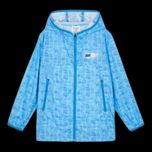 (GS) Skechers Hooded Zipper Pocket Sun Protection Jacket 'Blue White'