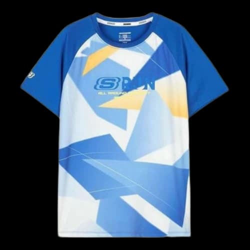 (GS) Skechers Letter Printed Run T-Shirt 'Blue White'