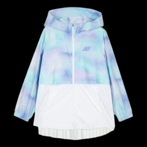 (GS) Skechers Gradient Patchwork Hooded Zipper Jacket 'White Blue'
