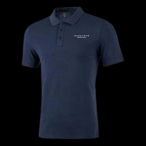 Skechers Letter Printed Casual Short-Sleeve Polo Shirt 'Navy'