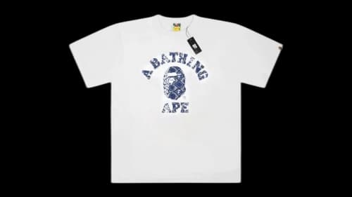 BAPE Snake Print Tee (SS25) White/Blue