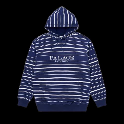 Palace Printed Stripe Hood 'Navy'