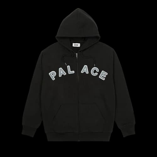 Palace Felt Letters Zip Hood 'Black'