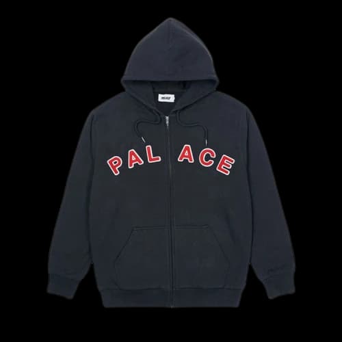 Palace Felt Letters Zip Hood 'Navy'