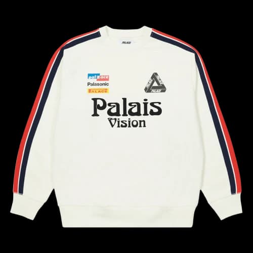 Palace Flag Stripe Crew 'White'