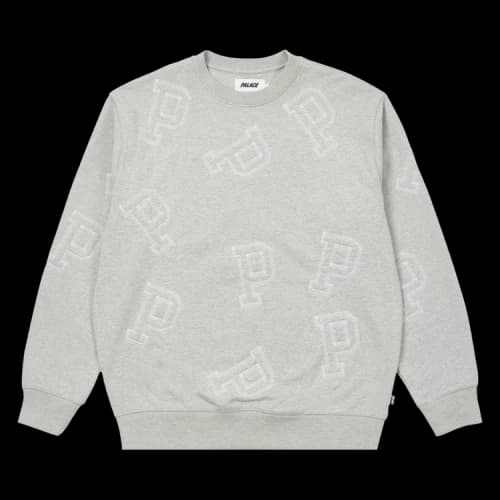 Palace Multi P Flatlock Crew 'Grey Marl'