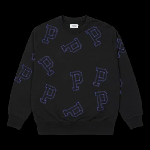 Palace Multi P Flatlock Crew 'Black'