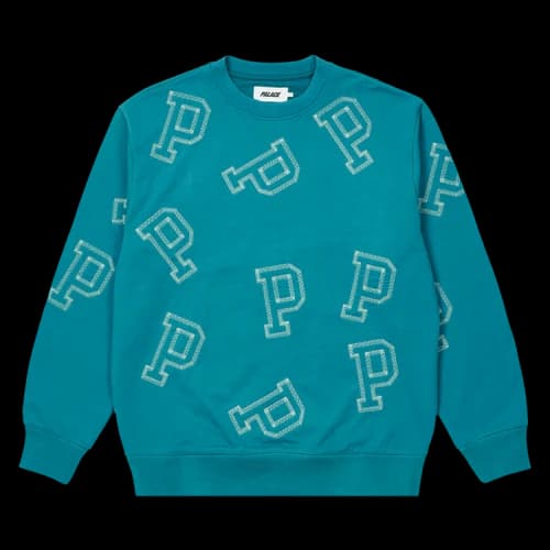 Palace Multi P Flatlock Crew 'Teal'