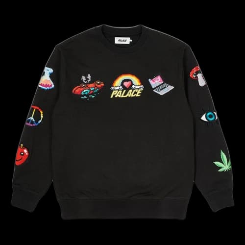 Palace Mixed Media Bitmap Crew 'Black'