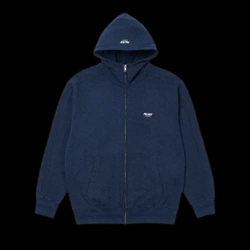 Palace Slub Zig Zag Zip Hood 'Navy'