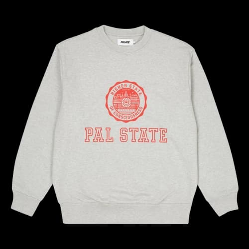 Palace Pal State Crew 'Grey Marl'