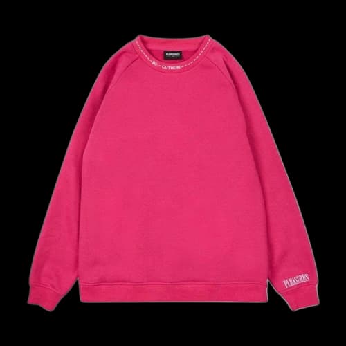 Pleasures Cut Here Raglan Crewneck 'Pink'