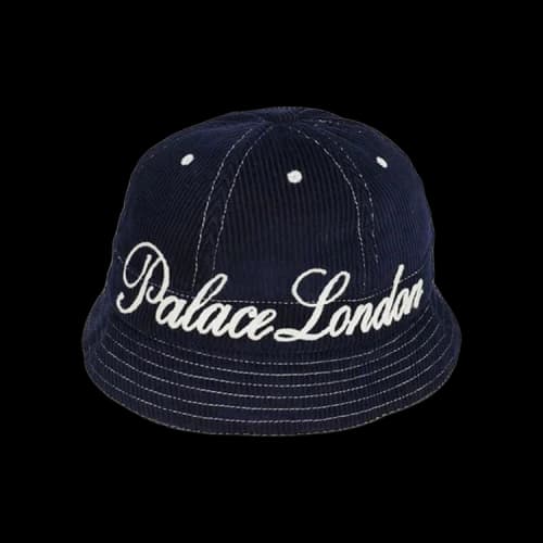 Palace Chain Stitch Bell Bucket Hat 'Navy'