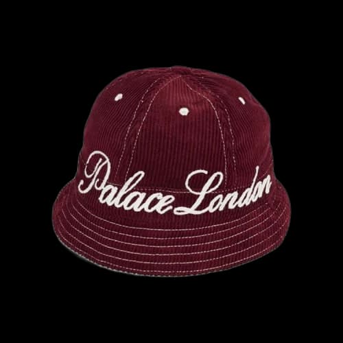 Palace Chain Stitch Bell Bucket Hat 'Burgundy'