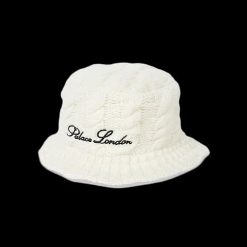 Palace Cable Knit Bucket Hat 'White'