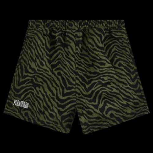 Pleasures Breaker Fuzzy Stripe Shorts 'Green'