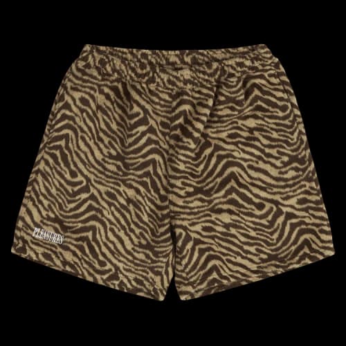 Pleasures Breaker Fuzzy Stripe Shorts 'Tan'