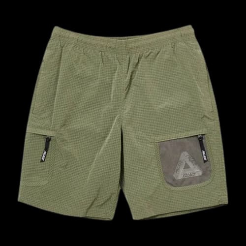 Palace Cripstop Grid Shorts 'Olive'