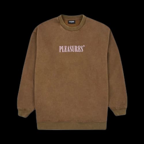 Pleasures Sour Washed Crewneck 'Brown'
