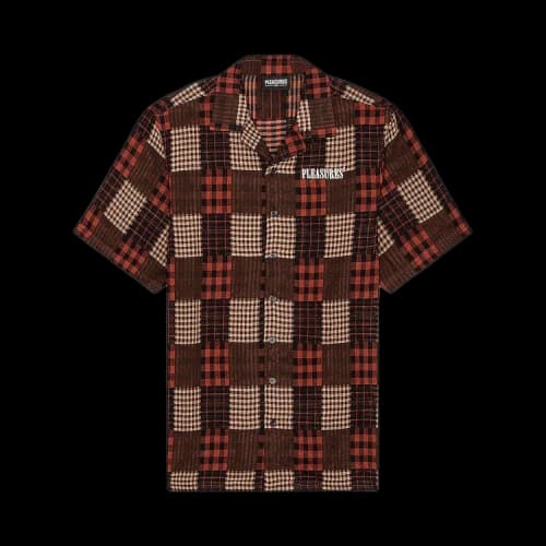 Pleasures Hook Up Button Down Shirt 'Brown'