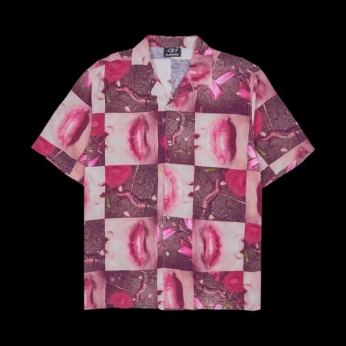 Pleasures Wormy Lips Button Down 'Red'