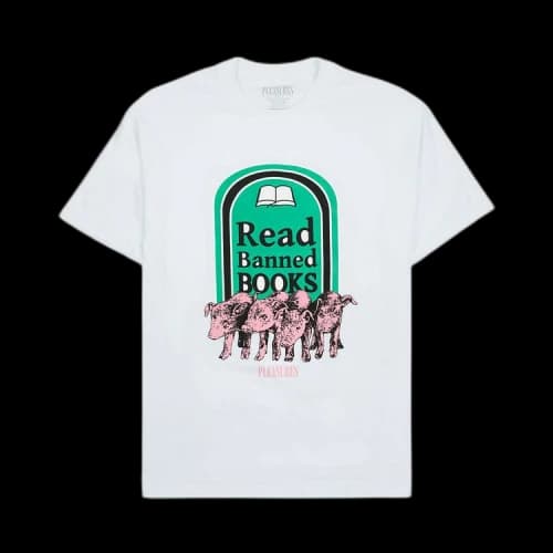 Pleasures Banned Books T-Shirt 'White'