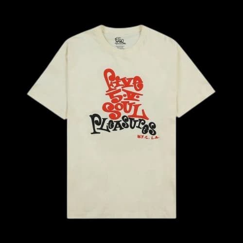 Pleasures Five 5 V T-Shirt 'Cream'