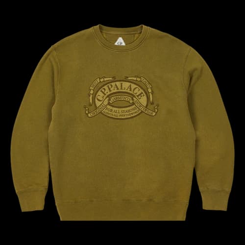 Palace x C.P. Company Classic Over Dyed Crew Sweat 'Olive'